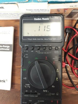 Radio Shack 22 - 174A LCD Digital Multimeter True RMS Volt Ohm Meter 3
