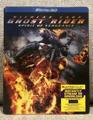 Ghost Rider Spirit Of Vengeance 3d 2d Blu - Ray Steelbook W/lenticular Cover Rare