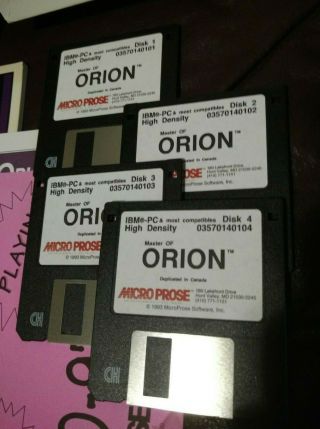 Rare Master Of Orion (1993) Big Box IBM 3.  5 
