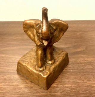 Mcclelland Barclay Bronze Elephant Paper Weight Sculpture Ca.  1930 