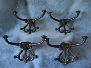 Vtg Antique Hall Tree Hooks Victorian Cast Iron Fancy Hangers Coat Hooks L@@k