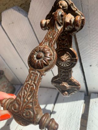 Antique Victorian Style Heavy Cast Iron Geometric Door Knocker
