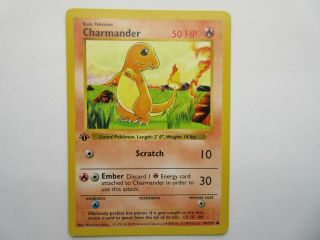 Pokemon Charmander 46/102 1st Ed Shadowless Base Set Ultra Rare