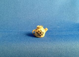 IGMA Artisan Jane Graber Miniature Stoneware Vintage (1996) Tea Kettle 1:12 Scal 2