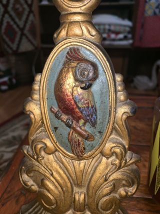 Old Antique Vintage Parrot Cast Iron Metal Door Stop Figure 1900s