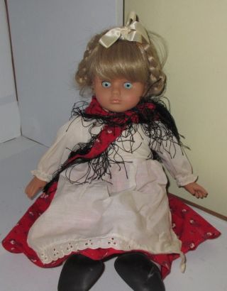 Lissi Batz Vintage Doll Made West Germany 18 " Sleepy Blue Eye Hair Vinyl & Cloth