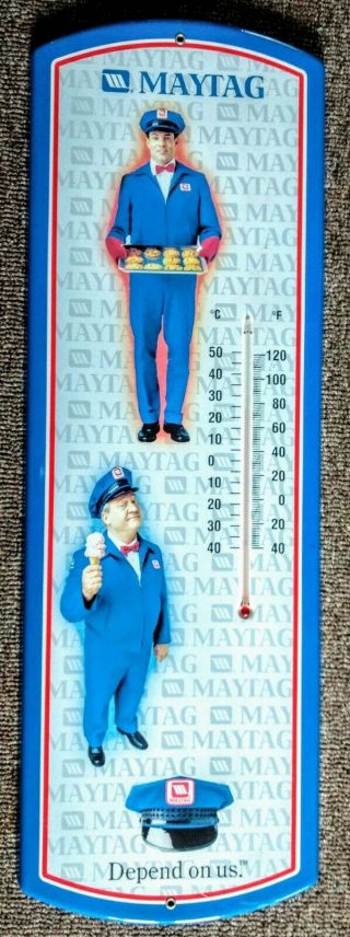 Rare Maytag Appliances Large Metal Thermometer.