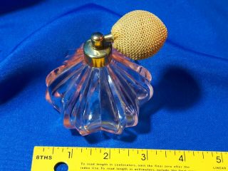 Pink Genie Lamp Depression Glass Atomizer Spray Perfume Bottle Antique Vtg