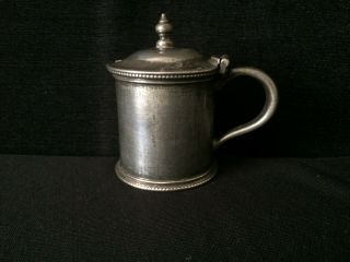 Vintage/antique Silver Plated Pewter Mustard Pot