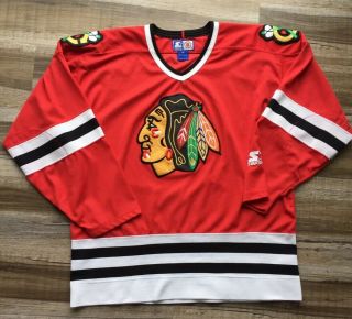 Vintage 90’s Chicago Blackhawks Starter Nhl Hockey Jersey Mens Size Xl Rare