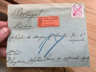 45 Rare Portugal Colonial Mozambique Postal Cover Registered