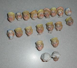 20 Small Antique Bisque Doll Heads - - Germany