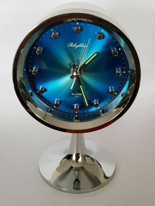 Rare Vintage Rhythm Pedestal Alarm Clock - Circa 1960 