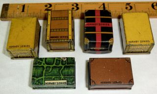 Antique British Hornby Toy Train Luggage/suitcases Set Of 6