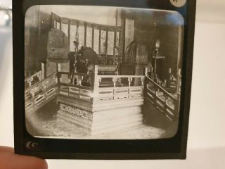 Antique Magic Lantern Glass Slide Chinese Photo China Imperial Throne