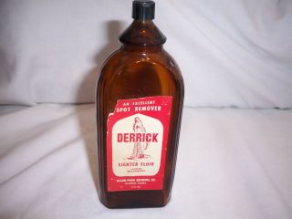 Derrick Lighter Fuel Fluid Bottle Tin Can Rare Ww2 1940 
