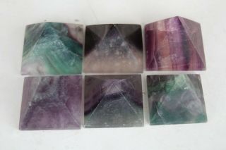 Top 8 Very Rare Natural Bright - Coloured Fluorite Crystal Pyramid A84 561g