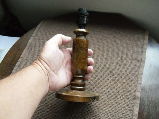 Vintage Wooden Table Lamp,  Goltone Bakerlite Fitting,  Size 24 X 11.  5cm,  C1930 