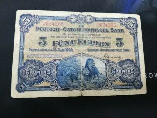 German East Africa 5 Rupien 1905 Very Rare
