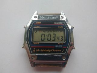 Montana 3788 Chronograph 16 Melody Watch Vintage Digital Collectible Early 1980