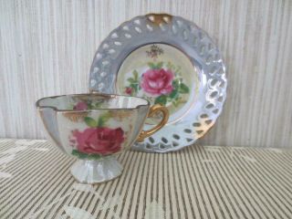 Rare Vintage Royal Halsey Very Fine China Demitasse Cup And Saucer