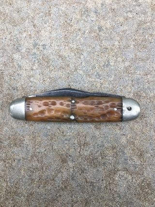 Old Vintage Antique Tools Pocket Knife Cattaraugus Bone Handle Fishing Rare