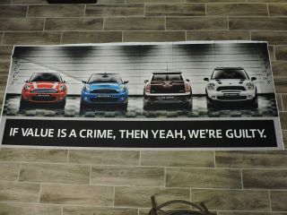 Mini Cooper S Huge 8ft Advertising Banner Rare