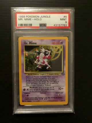 1999 Pokemon Jungle Mr.  Mime Holo 6/64 - Psa 9