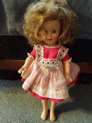 Vintage 1950 ' s 12” Ideal Shirley Temple Doll ST - 12 Eyes Open/Close Dress & Pin 3
