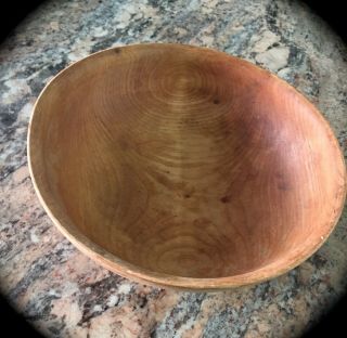 Vintage/ Primitive Hand Carved Wood Bread Dough Bowl 10 