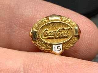 Coca - Cola 10k Gold Stunning Old Rare 15 Years Of Service Award Pin.