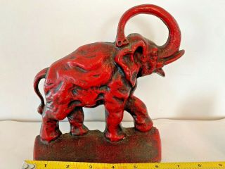 Creations Company Elephant Doorstop Antique Cast Iron Rare 1930 Vintage Brass