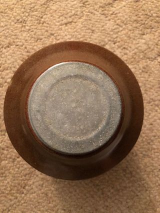Antique Macomb Pottery Co.  Jar Pat.  Jan 24,  1899 W/lid Dark Brown/Sand Color. 2