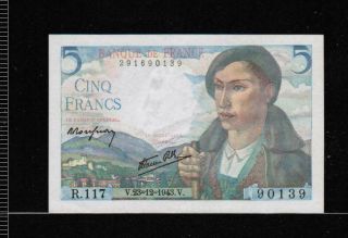 France 5 Francs 1943 Gem Unc - Rare