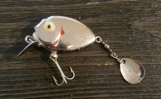 Heddon Tiny Punkinseed Vintage Fishing Lure Rare Chrome Yellow Eyes Excel Cond