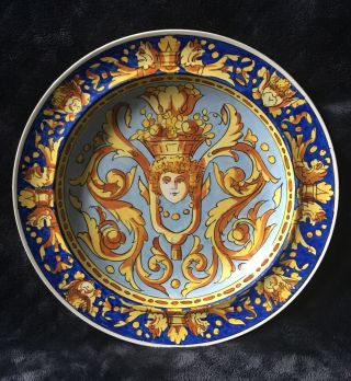 Rare 19th Century Criel Et Montereau Faience Satire Renaissance Style Plate