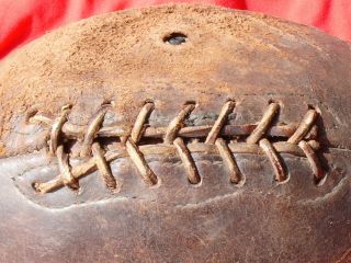 RARE Vintage Pre WW2 LEATHER FOOTBALL Eight Lace 4 Panels 12 