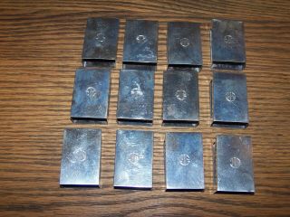 Set Of 12 Vintage Sterling Silver Art Deco Matchbook Cases 162 Grams
