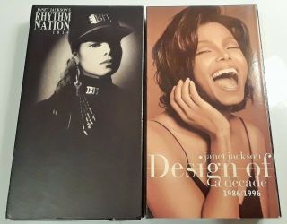 Janet Jackson: Design Of A Decade,  Rhythm Nation 1814 (2 Vhs) Music Videos Rare