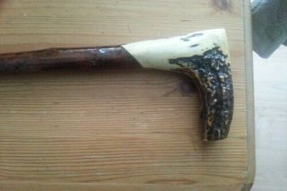 Vintagehorn Handled Blackthorn Walking Stick 80.  5 Cm Long In