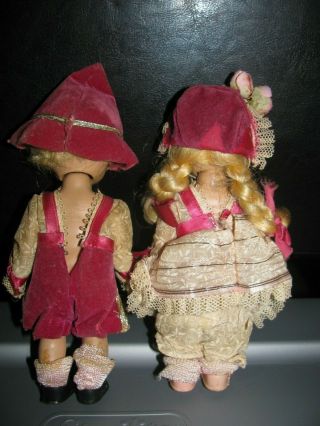 Vintage Vogue Ginny Dolls Painted Lash Hansel and Gretel 2