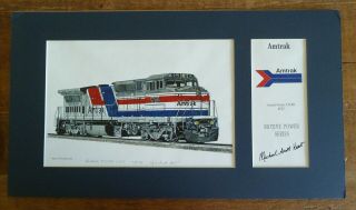 Vintage 1993 Amtrak Railroad Train Artist Signed Limited Edition Print With Mat