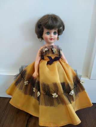 Vintage Vogue Jill Doll 1950s Gold and Black Tulle Dress 2