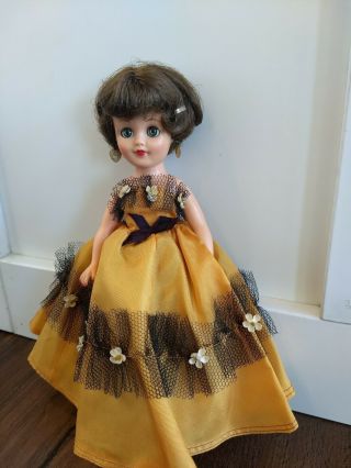 Vintage Vogue Jill Doll 1950s Gold and Black Tulle Dress 3