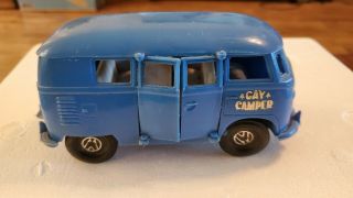 Vw Blue Plastic Camper Volkswagen Micro Bus Gay Toys Vintage Rare