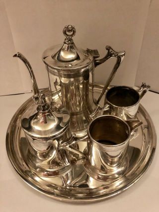 Sheffield 5 Piece Silver Plate Tea Set