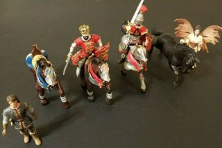 Schleich Papo Medieval Knights Armored Horses Rare King Figure