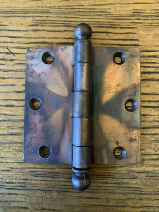 Antique Steel Ball Tip Door Hinge 3 1/2 " X 3 1/2 "