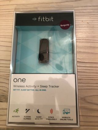 Rare Burgundy Fitbit One Wireless Activity Plus Sleep Tracker -
