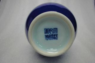 Rare Fine Chinese Monochrome Blue Glaze Porcelain Bottle Vase Marked " Qianlong "